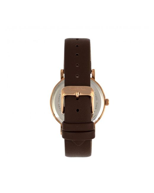 Sophie & Freda Metallic And Budapest Leather-Band Watch