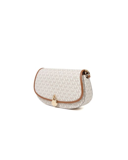 Michael Kors White Mila Medium East West Sling Messenger Bag