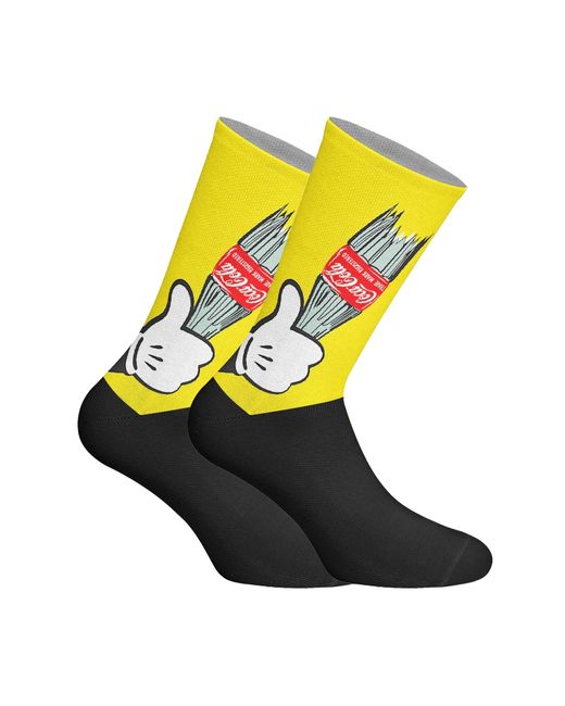 Jenes Socks Black Elastic Printed Long