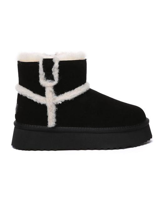 EverAu Australia Black Ever Au Barren Leather Chic Platform Short Boots