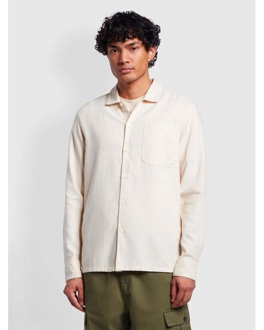 Farah White Campbell Overshirt for men