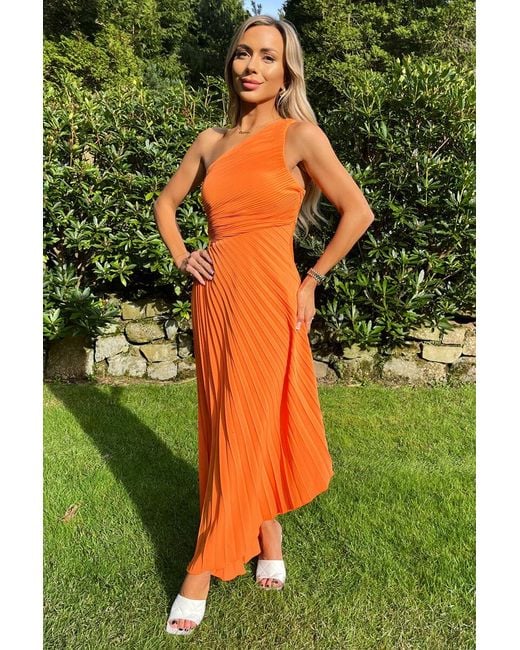 AX Paris Green Blood One Shoulder Cut Out Pleated Midi Dress
