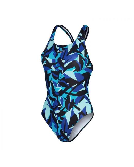 Speedo Blue Womenss Club Training Powerback Swimsuit