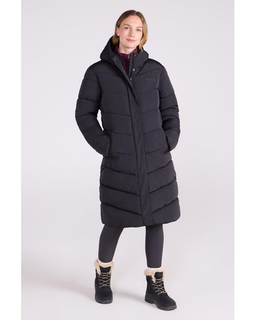 Mountain Warehouse Blue 'Alexia' Padded Jacket With Adjustable Hood Water Resistant Coat Polyamide