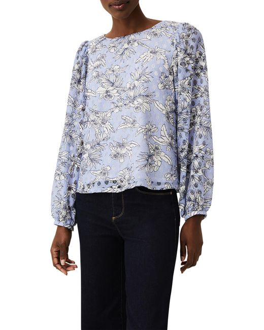 Phase Eight Blue Meribel Floral Printed Lace Top