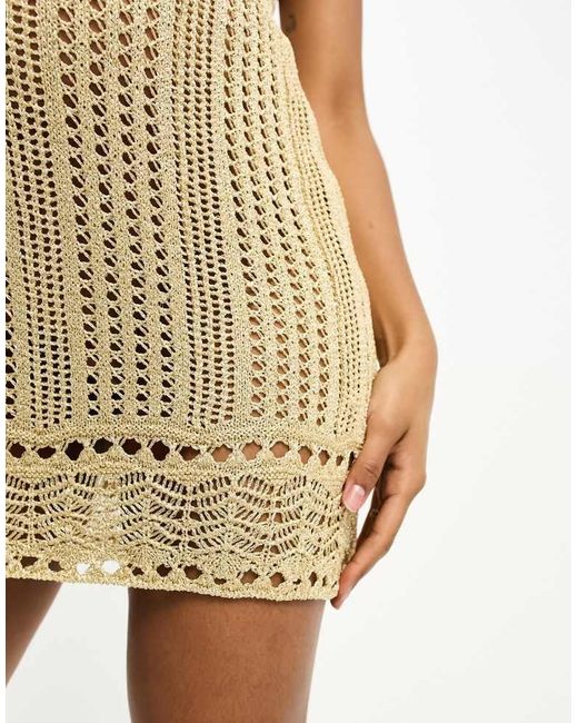 ASOS Natural Design Crochet Mini Dress