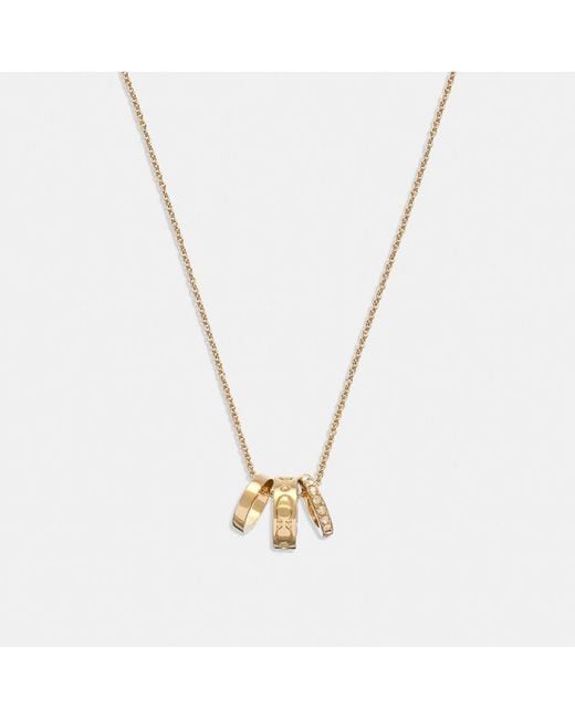 COACH White Kissing C Rondell Necklace