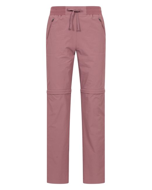 Mountain Warehouse Red 'Explorer' Zip Off Trouser Short Lightweight Quick Dry Convertible Pants Polyamide