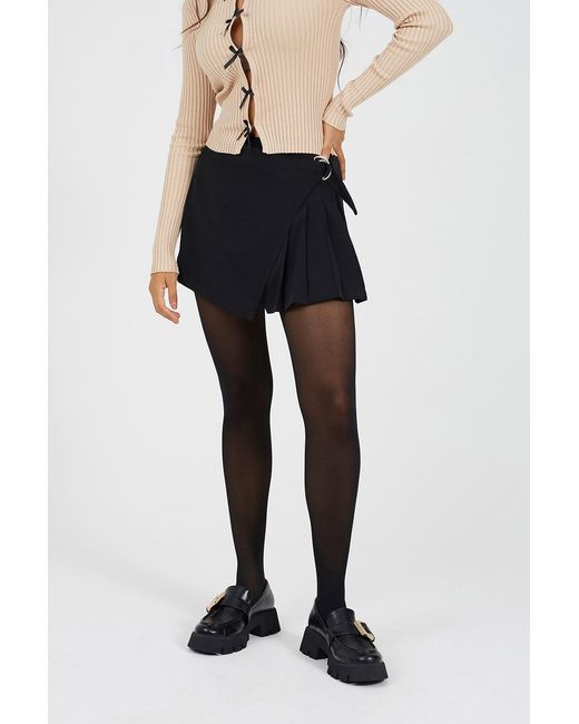 Brave Soul Black Pleated Wrap Over Skort