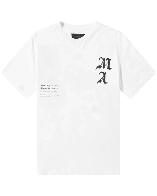Amiri White Wes Lang Checker Skull Tee Cotton for men