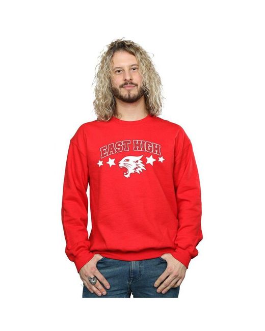 Disney Red High School Musical The Wildcat Stars Sweatshirt () for men