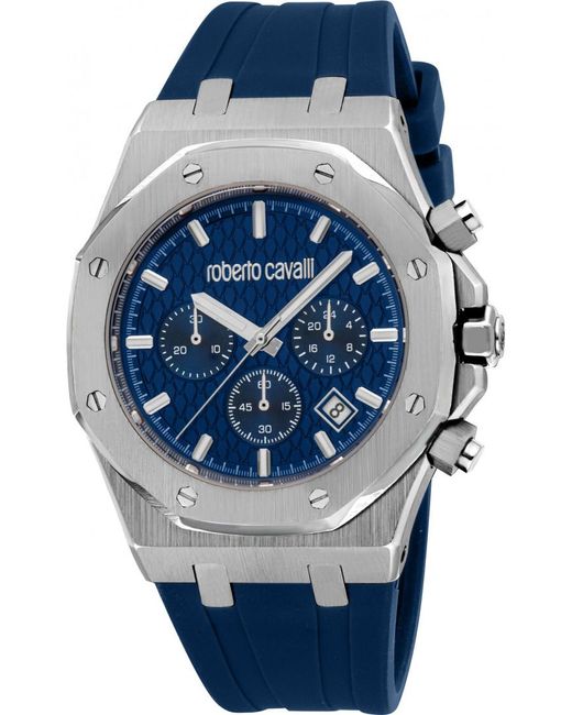 Roberto Cavalli Blue Rc5G161P0025 Logomania Watch for men
