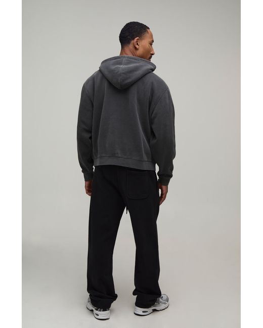 BoohooMAN Gray Oversized Boxy Limited Edition Washed Zip Through Hoodie for men