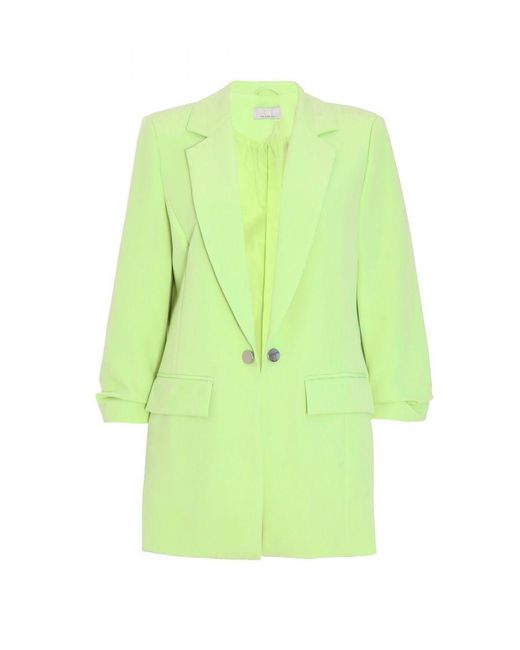 Quiz Green Lime Ruched Sleeve Blazer