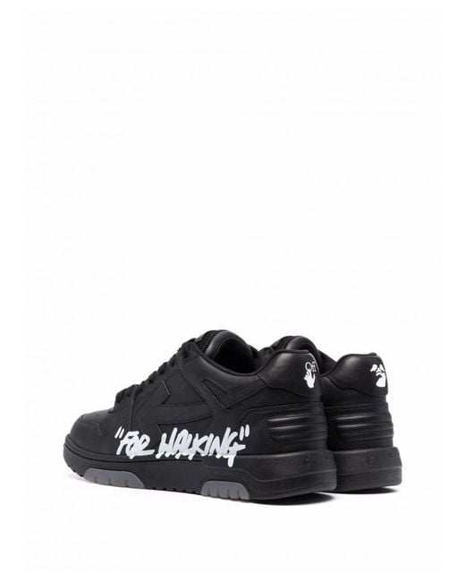 Off-White c/o Virgil Abloh Black Off- Out Of Office "For Walking" Leather Trainers for men