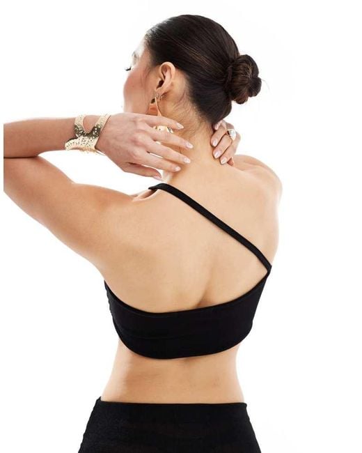 Missy Empire Black Exclusive One Shoulder Bandeau Top Co-Ord