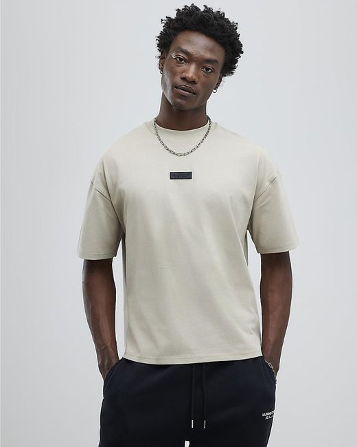River Island Gray T-Shirt Oversized Fit Luminis Studios for men