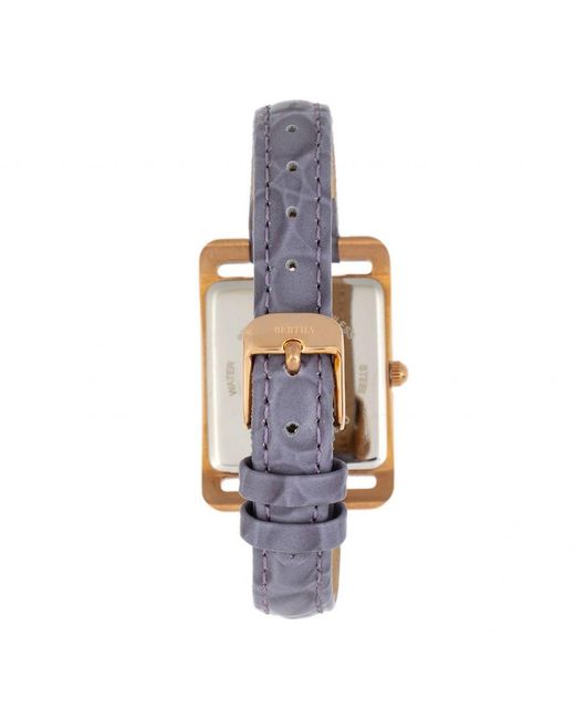 Bertha Blue Marisol Swiss Mop Leather-Band Watch