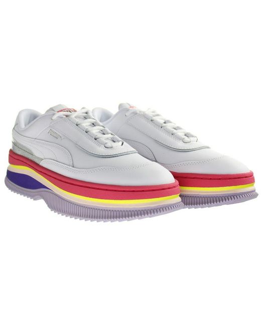 PUMA White Deva 90's Pop Trainers