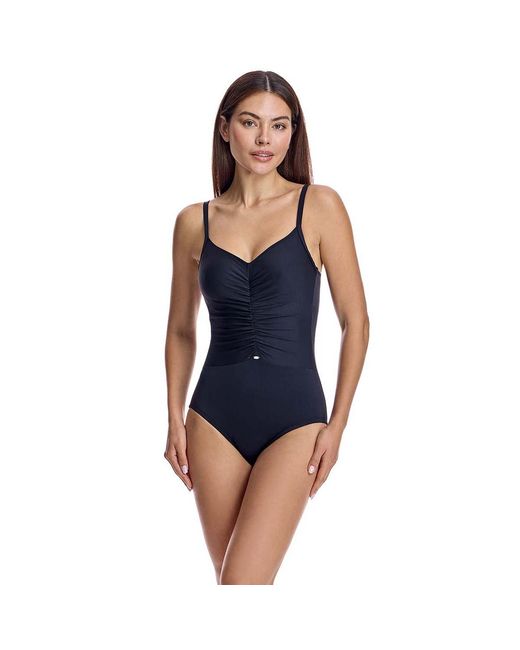 Ory Blue V-Neck Swimsuit With Cups W251376