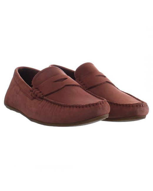 Clarks Red Reazor Penny Shoes Leather for men