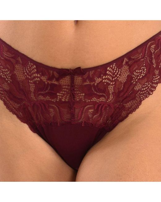 Dim Red Micro Tulle Panties With Inner Lining 008H5