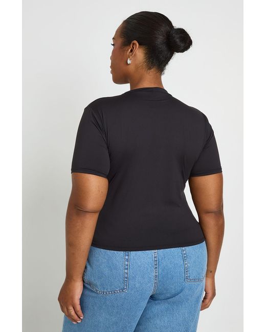 Boohoo Blue Plus Second Skin Crew Neck Everyday Tee
