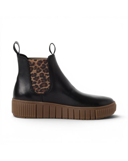 Tamaris Black Leather Chelsea Ankle Boots