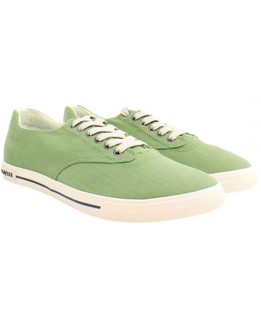 Seavees Green Hermosa Surfwash Plimsolls Canvas (Archived) for men
