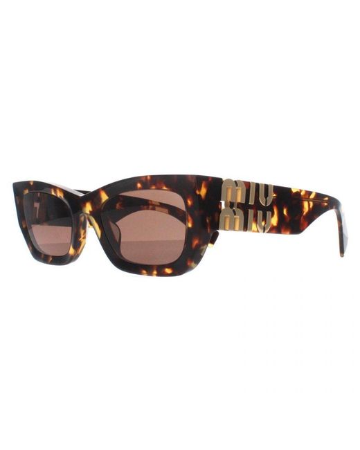 Miu Miu Brown Rectangle Honey Havana Dark Mu09Ws