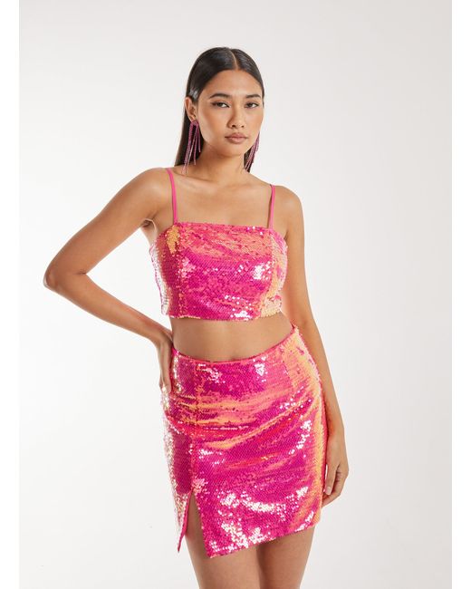 Pink Vanilla Pink Sequin Bralette