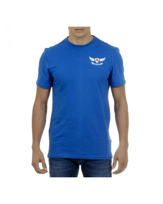 Andrew Charles by Andy Hilfiger Blue T-Shirt Short Sleeves Round Neck Keita for men