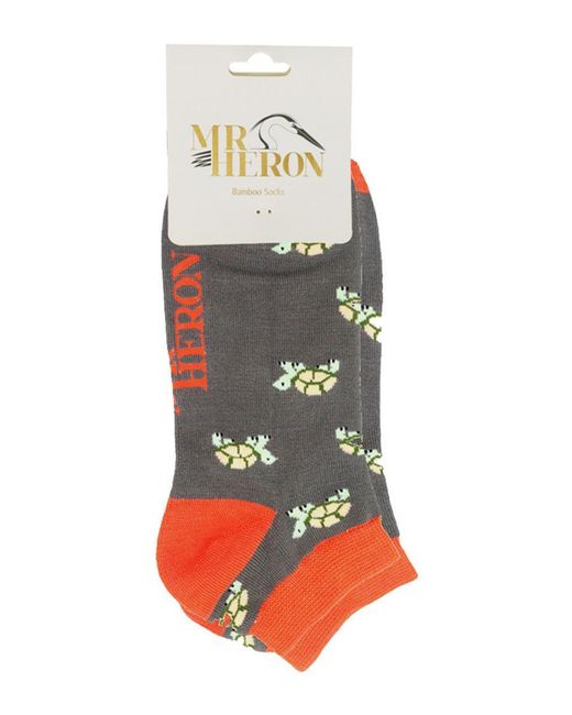 Mr Heron Gray Bamboo Trainer Socks for men