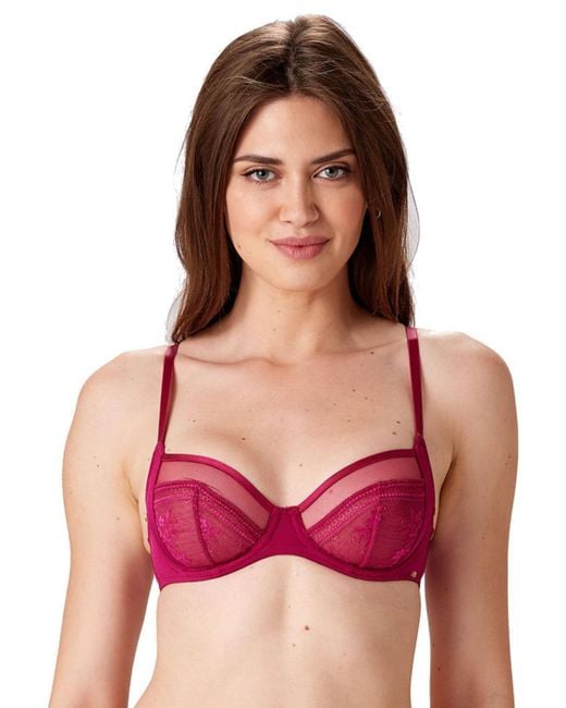 Pretty Polly Red Lpaxf3 Botanical Lace Balconette Bra