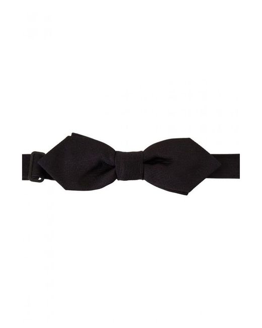 Dolce & Gabbana Black 100% Silk Adjustable Neck Papillon Tie for men