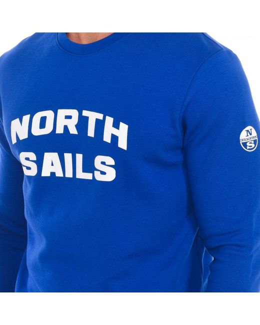 North Sails Sweater Met Lange Mouwen En Ronde Hals 9024170 in het Blue voor heren