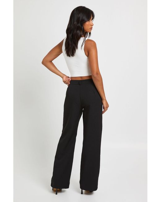 Boohoo Black Petite Fit & Flare Tailored Trousers