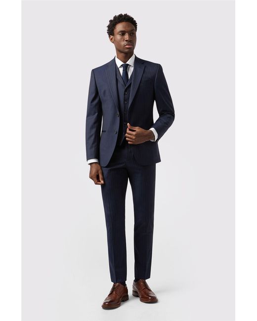 Alexandre Silver Label Blue Single Breasted Long Sleeve Two Button Tailored Suit Jacket for men