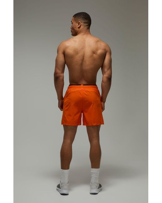 BoohooMAN Orange Active Perforated 5Inch Shorts for men