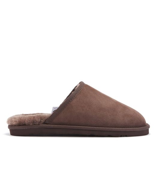 Australia Luxe Brown Mool Burnt Slippers for men