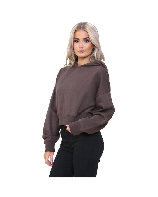Kruze By Enzo Brown Cropped Hoodie