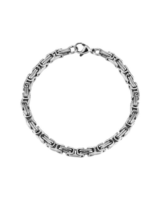 The Jewellery Stockroom Metallic Steel Byzantine Bracelet Chain