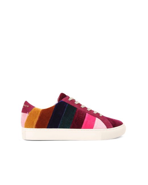 Kurt Geiger Pink Velvet Lane Stripe Cupsole Sneakers