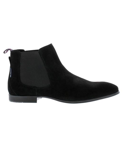 Ben Sherman Black Lombard Leather Smart Boots for men
