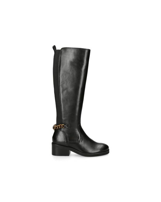 Kurt Geiger Black Leather Kgl Chelsea Rider Boots