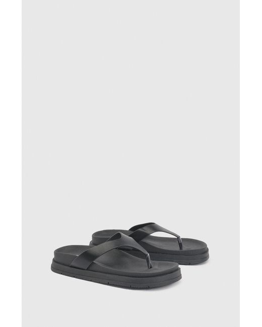 Boohoo Gray Chunky Platform Flip Flops