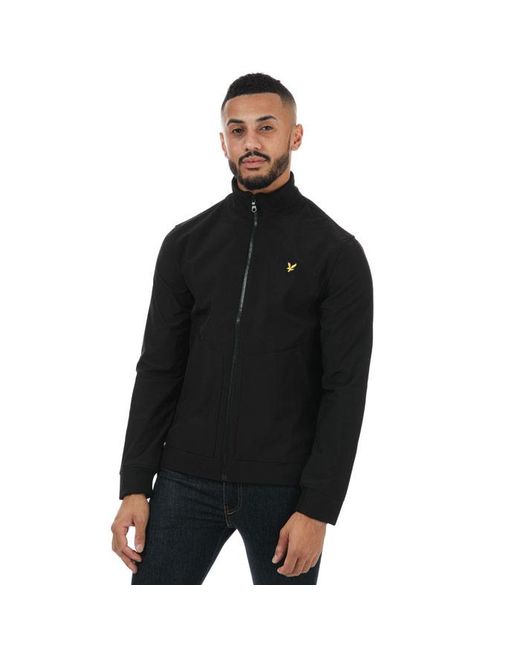 Lyle & Scott Black And Funnel Neck Softshell Jacket for men