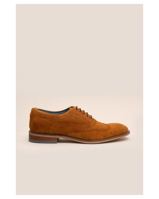 Oswin Hyde Brown Winston Suede Oxford Brogue for men