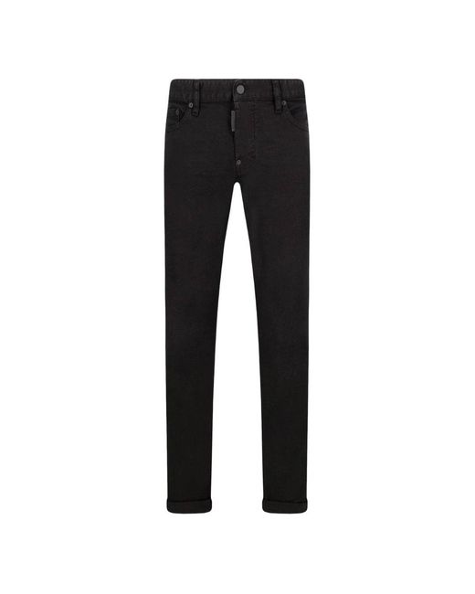 DSquared² Black Slim Fit Jeans Cotton for men