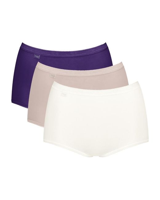 Sloggi Purple Basic+ Maxi 3 Pack Briefs